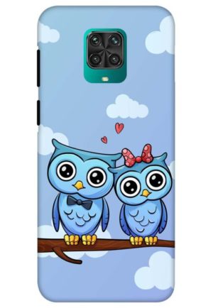 cute owl couple printed designer mobile back case cover for redmi note 9 pro - redmi note 9 pro max - poco m2 pro - redmi note 10 lite
