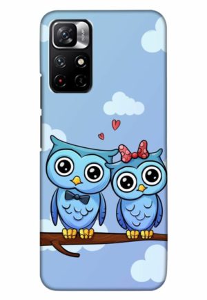 cute owl couple printed designer mobile back case cover for xiaomi redmi note 11t 5g - poco M4 pro 5g