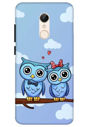 cute owl couple printed mobile back case cover