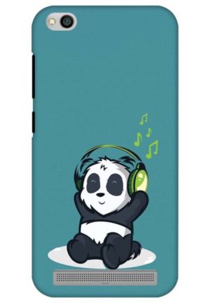 cute panda listenning music printed mobile back case cover