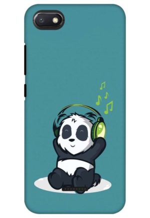 cute panda listning music printed designer mobile back case cover for Xiaomi Redmi 6a