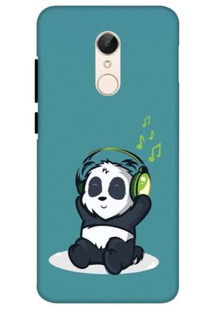 cute panda listning music printed mobile back case cover