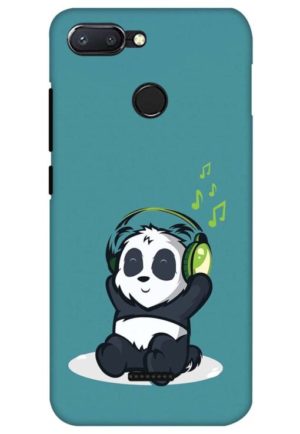 cute panda listning to music printed designer mobile back case cover for Xiaomi Redmi 6