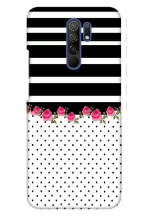 flower polka printed designer mobile back case cover for redmi 9 prime - poco m2
