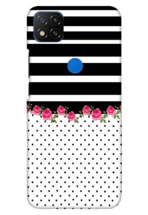 flower polka printed designer mobile back case cover for redmi 9 - redmi 9 activ - redmi 9c - redmi 10a - poco c31