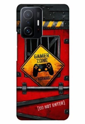 gamer zone do not enter printed designer mobile back case cover for mi 11t - 11t pro