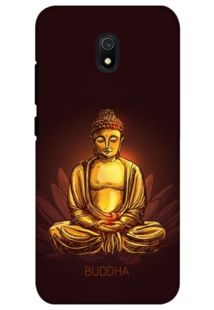 gold bhudha printed designer mobile back case cover for redmi 8a