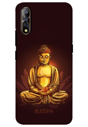 gold bhudha printed mobile back case cover for vivo s1, vivo z1x