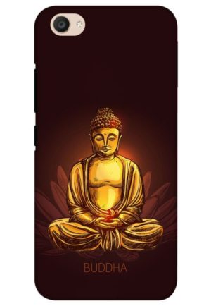 gold bhudha printed mobile back case cover for vivo v5, vivo v5s, vivo y66, vivo y67, vivo y69