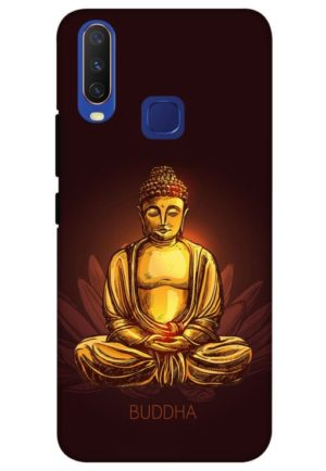 gold bhudha printed mobile back case cover for vivo y12, vivo y15 , vivo y17, vivo u10