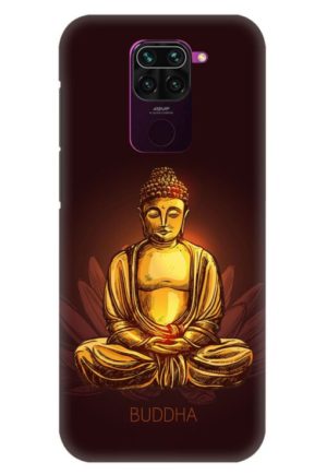 gold budha printed designer mobile back case cover for redmi note 9