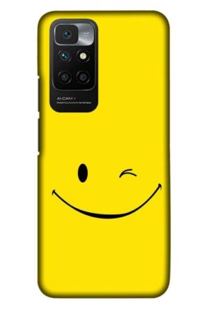 happy smiley printed designer mobile back case cover for Xiaomi redmi 10 Prime