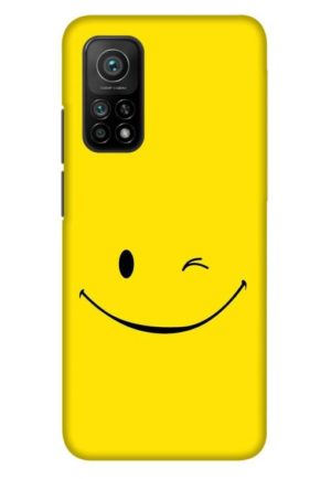 happy smiley printed designer mobile back case cover for mi 10t - mi 10t pro