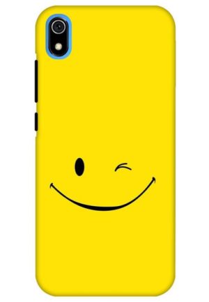happy smiley printed designer mobile back case cover for redmi 7a