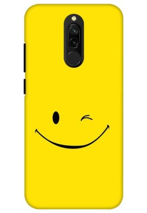happy smiley printed designer mobile back case cover for redmi 8