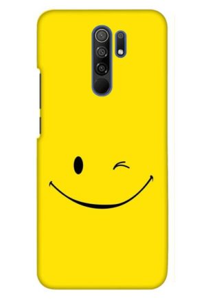 happy smiley printed designer mobile back case cover for redmi 9 prime - poco m2