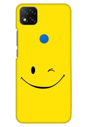 happy smiley printed designer mobile back case cover for redmi 9 - redmi 9 activ - redmi 9c - redmi 10a - poco c31