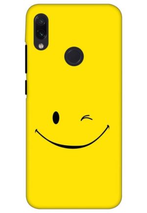 happy smiley printed designer mobile back case cover for redmi note 7