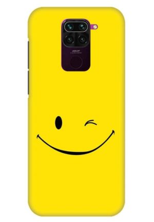 happy smiley printed designer mobile back case cover for redmi note 9
