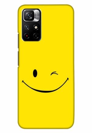 happy smiley printed designer mobile back case cover for xiaomi redmi note 11t 5g - poco M4 pro 5g