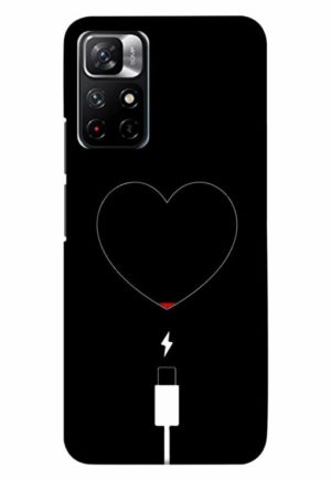 heart pump blood charger printed designer mobile back case cover for xiaomi redmi note 11t 5g - poco M4 pro 5g