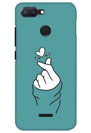 korean heart printed designer mobile back case cover for Xiaomi Redmi 6