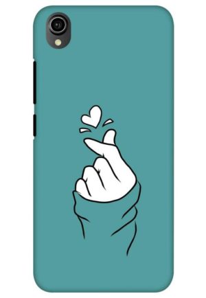 korean heart printed mobile back case cover for vivo y90, vivo y91i