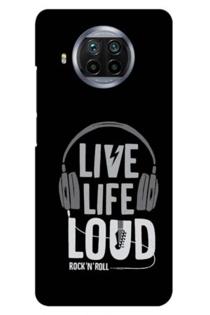 live life loud printed designer mobile back case cover for mi 10i