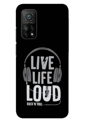 live life loud printed designer mobile back case cover for mi 10t - mi 10t pro