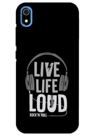 live life loud printed designer mobile back case cover for redmi 7a