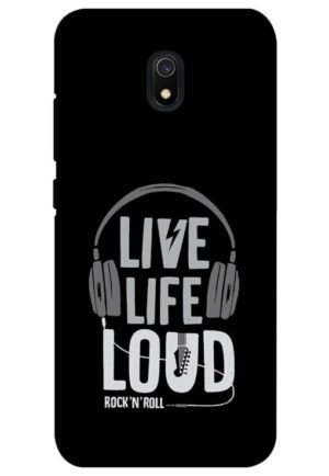 live life loud printed designer mobile back case cover for redmi 8a