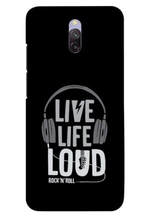 live life loud printed designer mobile back case cover for redmi 8a dual
