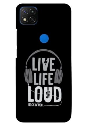 live life loud printed designer mobile back case cover for redmi 9 - redmi 9 activ - redmi 9c - redmi 10a - poco c31