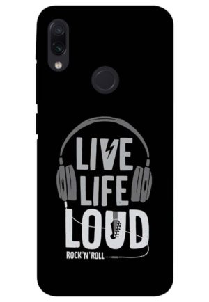 live life loud printed designer mobile back case cover for redmi note 7