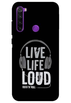 live life loud printed designer mobile back case cover for redmi note 8