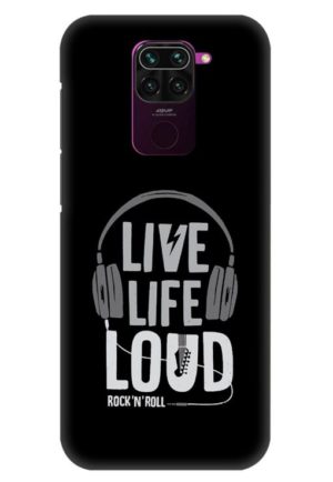 live life loud printed designer mobile back case cover for redmi note 9