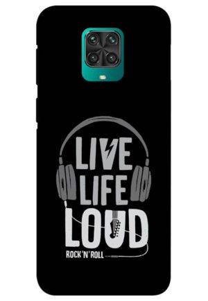 live life loud printed designer mobile back case cover for redmi note 9 pro - redmi note 9 pro max - poco m2 pro - redmi note 10 lite