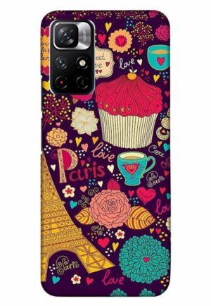 love paris printed designer mobile back case cover for xiaomi redmi note 11t 5g - poco M4 pro 5g