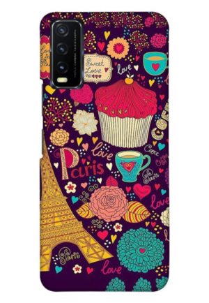 love paris printed mobile back case cover for vivo y20 - vivo y20i - vivo y20a - vivo y20g - vivo y20t - vivo y12s - vivo y12g