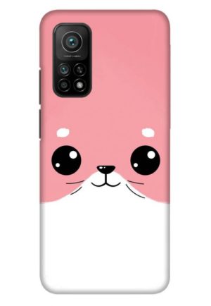 minimal pink piggy printed designer mobile back case cover for mi 10t - mi 10t pro