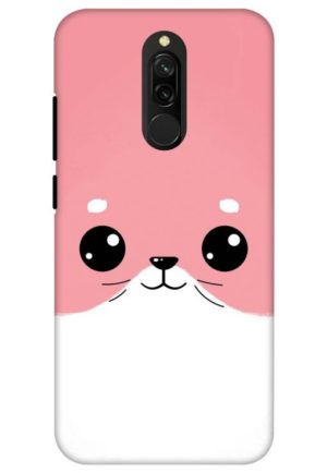 minimal pink piggy printed designer mobile back case cover for redmi 8