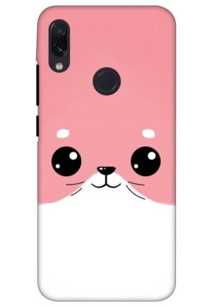 minimal pink piggy printed designer mobile back case cover for redmi note 7