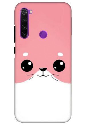 minimal pink piggy printed designer mobile back case cover for redmi note 8