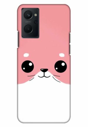 minimal pink piggy printed mobile back case cover for realme 9i