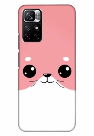 minimla pink piggy printed designer mobile back case cover for xiaomi redmi note 11t 5g - poco M4 pro 5g