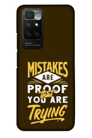 mistakes are prove that you are tring printed designer mobile back case cover for Xiaomi redmi 10 Prime