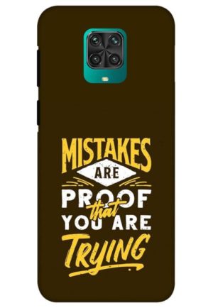 mistakes are prove that you are tring printed designer mobile back case cover for redmi note 9 pro - redmi note 9 pro max - poco m2 pro - redmi note 10 lite