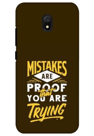 mistakes are prove that you are trying printed designer mobile back case cover for redmi 8a