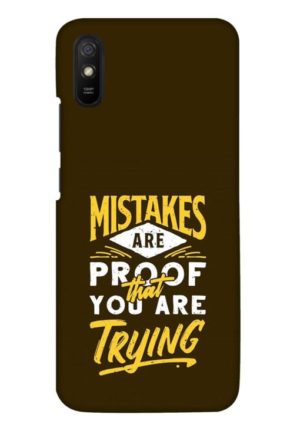 mistakes are prove that you are trying printed designer mobile back case cover for redmi 9A - redmi 9i - redmi 9A sport - redmi 9i sport