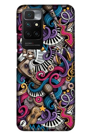 music graffity printed designer mobile back case cover for Xiaomi redmi 10 Prime